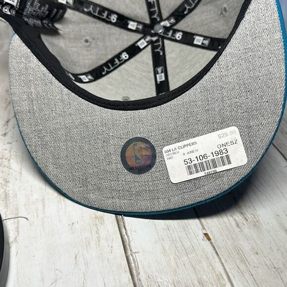 Los Angeles Clippers New Era Gray Blue SnapBack Hat Cap 59Fifty - Picture 6 of 8